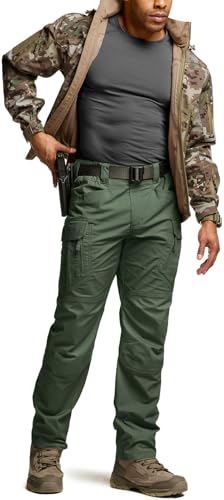 Image of CQR Men's Flex Stretch Tactical Pants, Water Resistant Ripstop Cargo Pants, Lightweight EDC Outdoor Work Hiking Pants