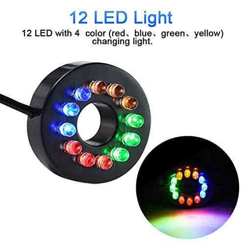 Image of 15W 1000L /H Submersible Fountain Water Pump with 12 Colorful LED Lights, Mushroom and Blossom Spray Head for Aquarium Fish Tank, Pond ,Outdoor Fountain, Water Feature, Statuary Gardens