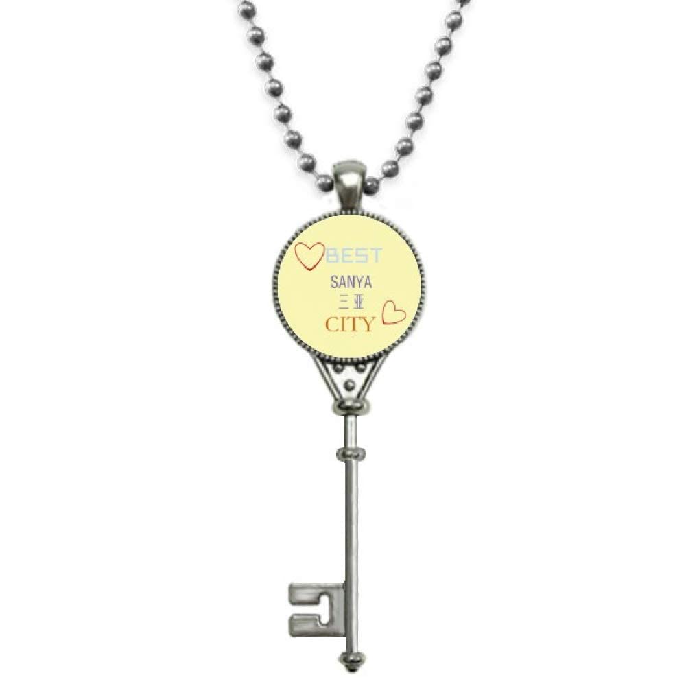 A K Homes -Tavel Area Sanya Sign Art Deco Gift Fashion Pendant Vintage Necklace Silver Key Jewelry