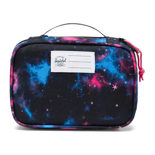 Image of Herschel Supply Co., Unisex, Heritage Pencil Case Little (Big Kid), Fuschia Purple Galaxy, One Size
