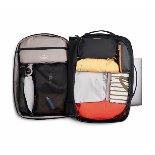 Bellroy Lite Travel Pack 38L (carry-on backpack, large travel backpack for international travelers, with laptop pocket, interior packing cells and tuck-away shoulder straps) - Black2