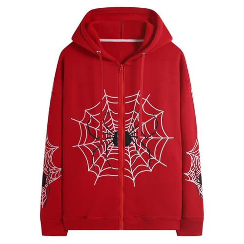 Amazon.com: Hesaco Spider Graphic Hoodies Y2k Zip Up Hoodie Men