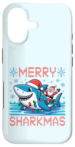 Merry Sharkmas AO[Z[^[ T^V[N NX}XCg X}zP[X iPhone 17 p