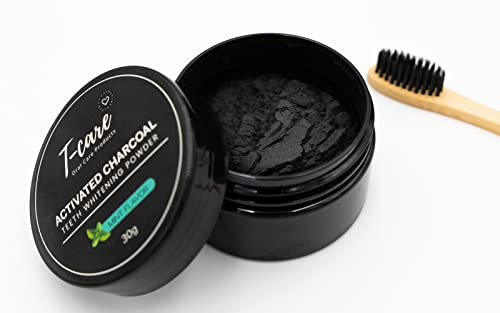 Image of Brilish Charcoal Teeth Whitening Tooth-Care Kit - Natural Activated Charcoal Powder, Charcoal Toothpaste, Bamboo Toothbrush, Organic Pulling Oil - Fluoride-Free, Removes Stains, Freshens Breath