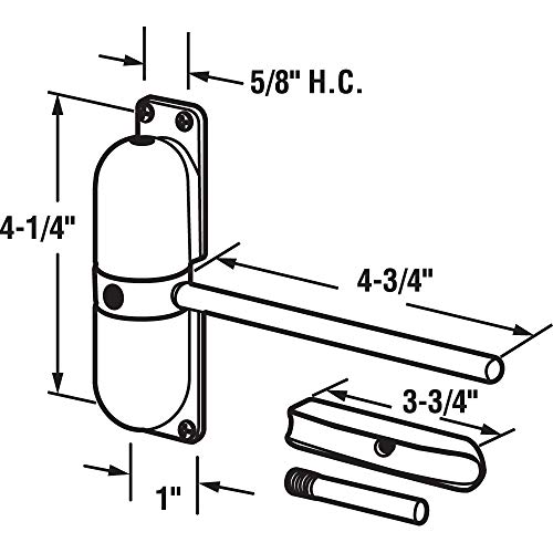 Prime-Line KC67US Safety Spring Door Closer, Chrome, 4-1/4 in - Image 2