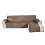 PETCUTE Funda Sofa Chaise Longue Acolchada Protector de sofá con Chaise Brazo Derecho Cubre Chaise Longue Fundas sofá Impermeables 240x270cm