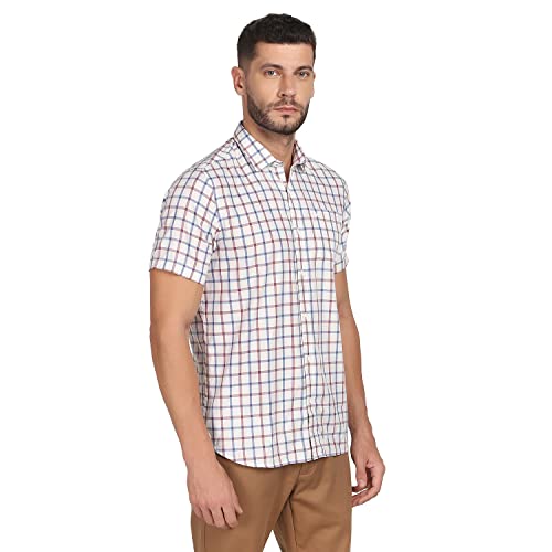 Image of blackberrys Checks Cotton Slim Fit Mens Casual Shirt