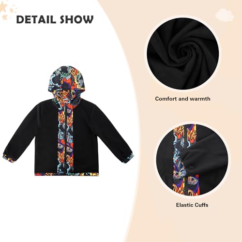 ESTAMICO Boys' Fashion Fleece Jackets Kids Winter Hooded Coat Windproof Rain Resistant Windbreaker3