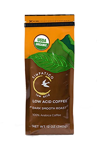 Simpatico Low Acid Coffee - Regular - Organic Dark - Ground (12 oz Bag)