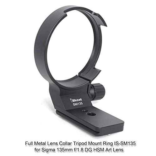 iShoot anillo de montaje para trípode CNC para lente Sigma 135mm f/1.8 DG HSM Art, soporte de collar para trípode de aluminio de aviación compatible con Arca-Swiss miniatura 2