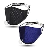 Sports Face Mask Athletic Workout Breathable Gym Exercise Running for Beards Men Women Working Out Adjustable Strap Nose Wire Reusable Training Comfortable Glasses Wearers Runners Black Navy Blue