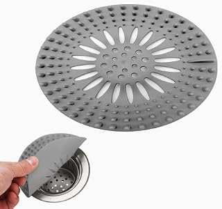 Silicone Drain Protector with Sucker, Sink Strainer Protector, Shower Drain Covers Hair Catcher, Strainer Plug Trap Filter for Bathroom, Bathtub, Kitchen