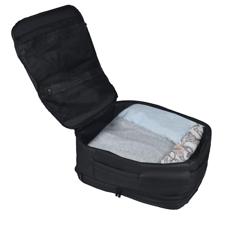 Pacemaker Eurowings Rucksack 40 x 30 x 25 cm Handgepäck 40x30x25cm Erweiterbar Koffer 40x30x20 Ryanair Wizzair Transavia (Schwarz-Erweiterbar-40x30x25)