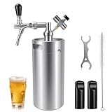 128oz Stainless Steel Mini Keg Growler Portable Kegerator, Adjustable Pressurized Mini Kegerator for Homebrew, Beer Growler Tap System for Craft Beer Cider and Kombucha