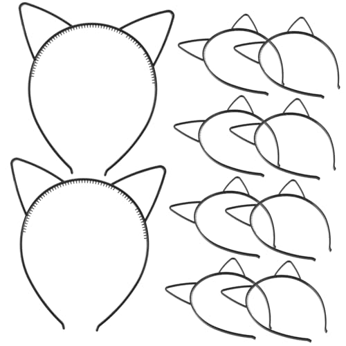 Beatifufu 10個キッズ用 黒猫耳ヘアバンド 猫耳デザイン 髪飾り パーティー イベント 学園祭 誕生日 こみみコスチューム 子供ヘアアクセサリー