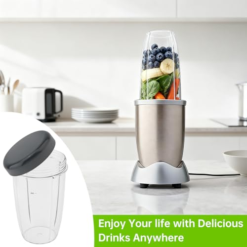Juego 2 vasos reutilizables de 24 oz para licuadora Nutribullet miniatura 5