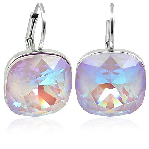Preisvergleich Produktbild Ohrringe Silber Violett mit Kristalle von Swarovski® NOBEL SCHMUCK
