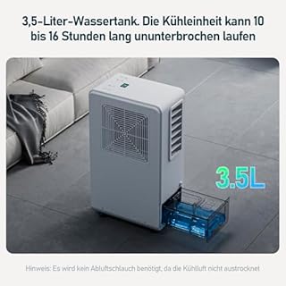 Climatiseur Mobile sans évacuation 3 en 1 : climatiseur, déshumidificateur, ventilateur - Économie d'énergie de 150 W pour cuisine, salon et chambre jusqu'à 88 m³ (33 m²), mobile