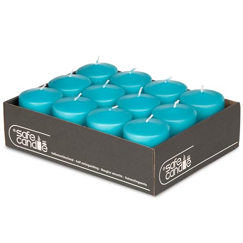 DecoLite 12er Pack Stumpenkerzen 80/60mm - Selbstverlöschend, Safe...