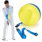 HuuppHip Golf Schwungtrainer Ball, Golf Trainingshilfen Tragbarer Golfschwung Trainer Ball mit Trageseil Golf Training Ball Haltungs- und Bewegungskorrekturhilfe für eine Körpergröße ab 175 cm