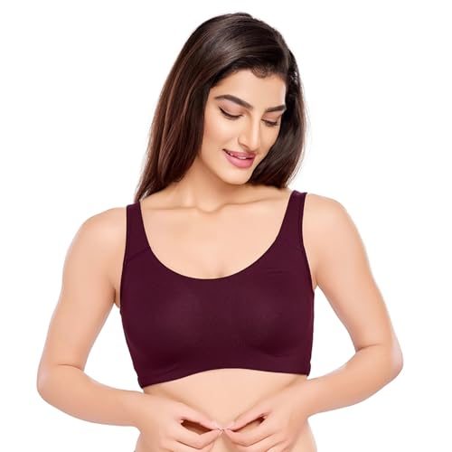 Image of juliet Non Padded Full Coverage Sports Bra for Women | Slip on Bra | Low Impact High Coverage Wireless Support Sports Bra JS 90