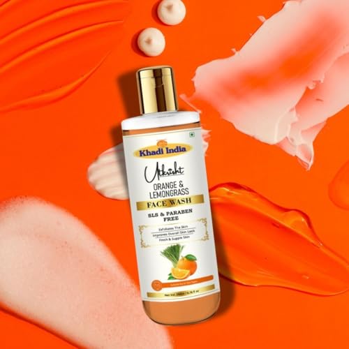 Image of Khadi Orange & Lemongrass Face Wash 200ml | Herbal & Natural | Exfoliates, Brightens, Hydrates & Moisturizes | Minimizes Pores | SLS & Paraben Free | For All Skin Types | Men & Women