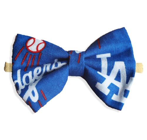 Newborn To Toddler Girls Dodgers Hair Bow Nylon Headband Or Alligator Clip | Made In USA | Fast Shipping