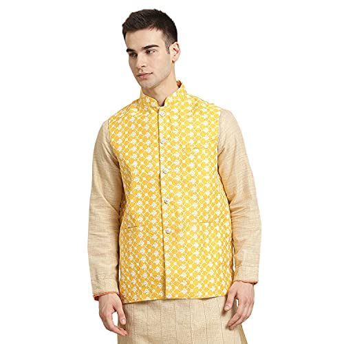 Image of SOJANYA (Since 1958, Men's Silk Blend Embroidered ONLY Nehrujacket