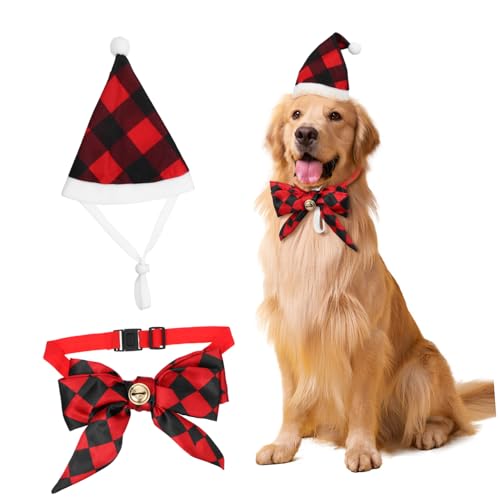 Disfraz Navideño para Perro con Sombrero y Corbatín