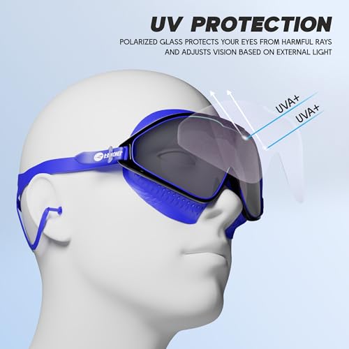 Image of KONEX Swimming Goggles | UV Protected Big Frame Lens | Anti-Fog & Anti-Leak Soft | Guaranteed - Blue