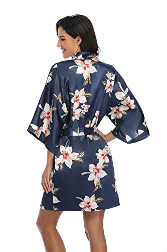 Image of Women's Pure Short Silky Robes Bridesmaid Bride Party Satin Robes Sleepwear