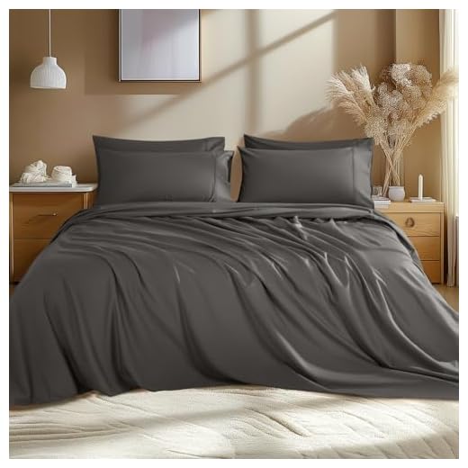 The Ultimate Guide to Dreamy Nights: The 15 Best High Thread Count Sheets for Ultimate Comfort Shilucheng 100% Egyptian Cotton Queen Size Sheets Set - 1000 Thread Count,Luxury Cotton Bed Sheets,Breathable & Cooling Bedding and Pillow Cases, 16 Inch Deep Pocket - 4 Piece (Dark Grey, Queen)