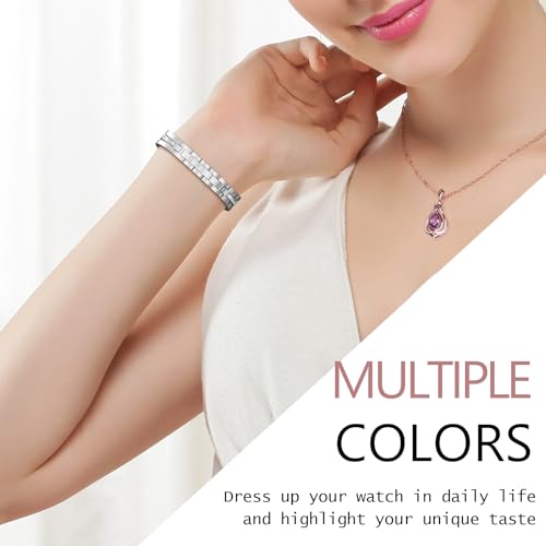 KOREDA Slim Gold Band Compatible for Apple Watch Band 38mm 40mm 41mm 42mm 44mm 45mm 46mm 49mm Series 11 10 9 8 7 SE Ultra Women, Thin Metal Dressy Jewelry Bracelet with Bling Diamond for iWatch Series 6/5/4/3/2/1 by KOREDA - Image 8