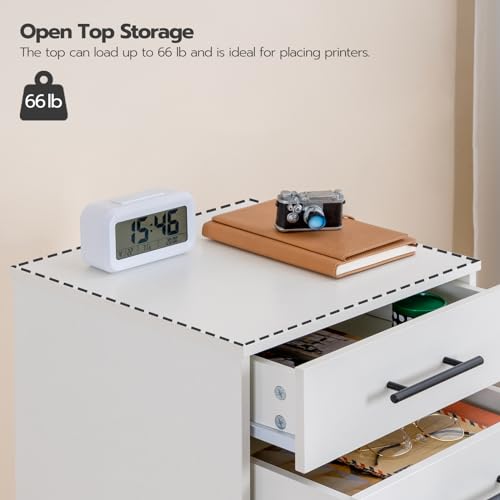HOOBRO 7-Drawer File Cabinet, Wooden Office Cabinet with Drawers, Mobile Storage Filing Drawer for Home Office, Study, Easy Assembly, White WT07WJ01 by HOOBRO - Image 7