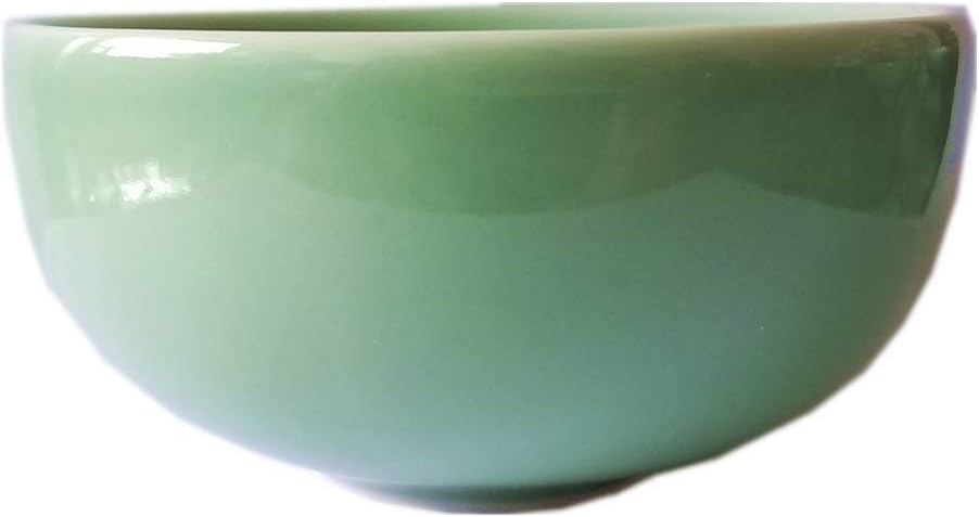 Rice Bowl 10-Ounce Chinese Celadon 4.5Inch Porcelain Microwave and Dishwasher Safe(Set of 4) (Green)