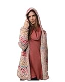 Rainbow Alpaca Wool Coat for Women - Hand-Finished Sustainable Alpaca fiber-Like Hoodie Jacket from Peru, Elegant, Soft, Warm, Light & Hypoallergenic. (US, Alpha, Medium, Regular, Regular)