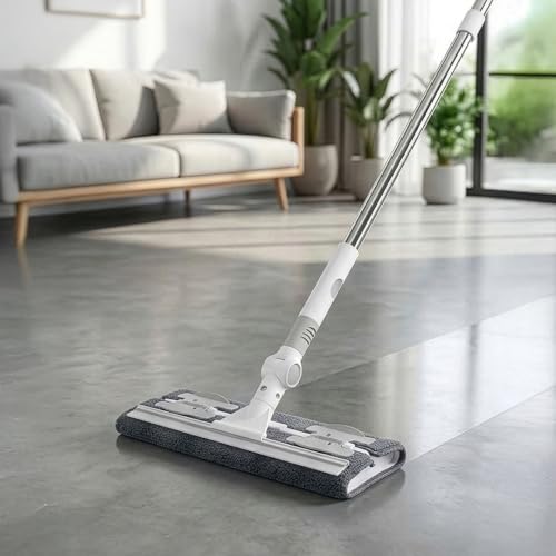 Image of HomeEssentials Multi-Surface Microfiber Mop - 180 Swivel Head for Deep Under-Furniture Cleaning - Extendable Wall & Baseboard Cleaner with Reusable Pads - Lightweight Retractable Mop for Home