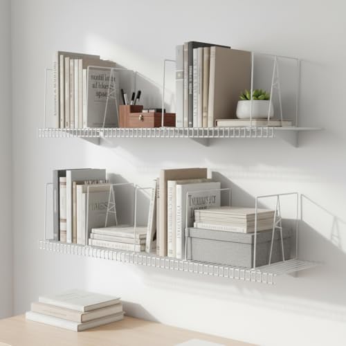 ziroland Wire Shelf Dividers - White Closet Organization & Storage Organizer - No Tool Shelf Divider for Wire Shelves - Metal Shelf Accessories – for 12“ Deep Wire Shelves – Tall 12” Height – 8 Pack by ziroland - Used condition - Image 9