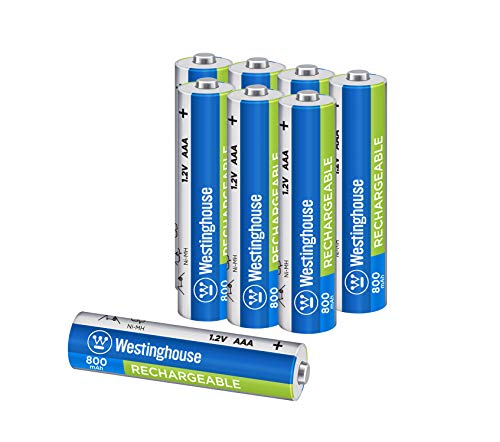 Westinghouse 800mAh NH Rechargeable Batteries, 5 Years Low self Discharge, 2000 Times Cycle Life, Free Battery Storage Box (AAA, 8 Counts) Westinghouse 800mAh NH Rechargeable Batteries, 5 Years Low self Discharge, 2000 Times Cycle Life, Free Battery Storage Box (AAA, 8 Counts)