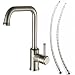 Rubinetto moderno per lavello da cucina Nichel spazzolato Beccuccio girevole a 360 ° Miscelatore Rubinetto da cucina monocomando in ottone, facile installazione Rubinetti Leekayer,LK1703N