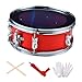 Generic 13inch Snare Drum with Carry Strap for Young Musicians Portable Percussion for Kids, red