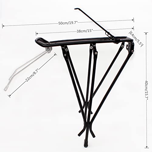 Babeiyxm Rear Bike Rack With Spring, Bike Rear Rack Bike Rack For Back Of Bike, 55Lbs Max Load, Adjustable Aluminum Alloy Bicycle Rear Rack For 24" To 29", Easy To Install #TOP2