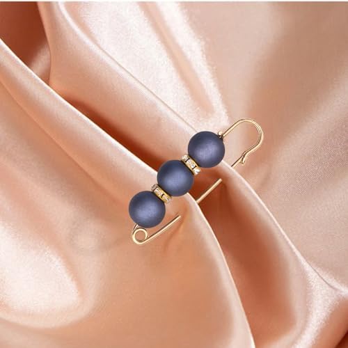 Image of 12-Pcs Pearl Brooches for Women, Artificial Pearl Brooch Pins Anti-exposure Neckline Safety Pins Sweater Shawl Clips for Women Wedding Party Decorations