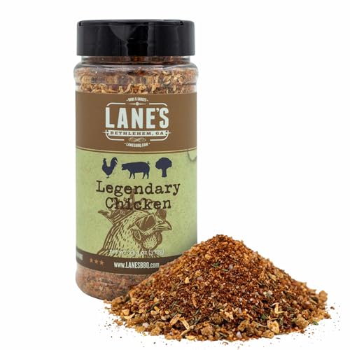 Lane's Legendary Chicken Rub, 13.3 oz - Bold & Balanced Chicken Seasoning Blend with Clean Ingredients, 0 Fat & Cholesterol, 5 Calories per Serving - BBQ Poultry Seasoning & Spice for Cooking