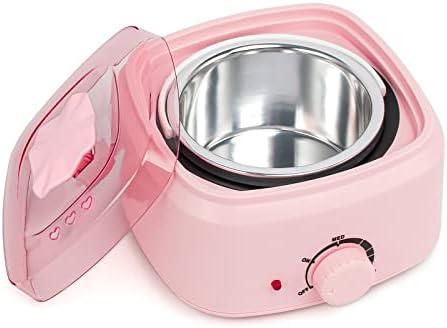 Wax Warmer for Hair Removal,Melting Wax Pot Waxing Kit Wax Machine Portable Professional Hot Wax Warmer for Women Home Use(500ML-Pink)
