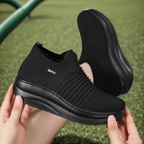 Image of Walking Shoes for Women Slip On Nurse Slip Resistant Work Sock Sneakers Food Service Platform Comfortable Weight Light