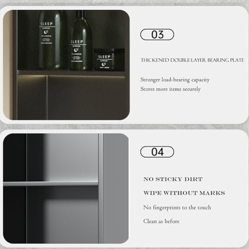 Moderne quadratische Edelstahl Dusche rt - Slish Versenkte Sto nizer für Toilettenartikel & Badzubehör - Platzsparendes Design für Ele Badezimmer & Duschen