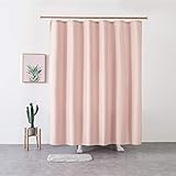 X-Labor Premium Leinen Duschvorhang 240x200cm Wasserdicht Stoff Anti-Schimmel inkl. 12 Duschvorhangringe Waschbar Badewannevorhang 240x200cm Rosa