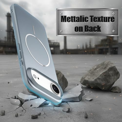 Image of AIBEX Ultra-Thin Mag-Saf Back Cover Case Compatible with iPhone 17 AIR| Slim Fit Scratch-Resistant Matte | Magnetic Wireless Charging | Microfibre Lining | Camera Protection (PC Material) - Silver