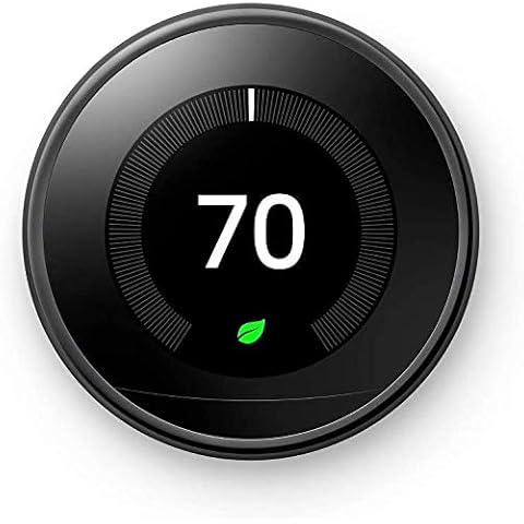 Google Nest Learning Thermostat 3rd Generation, Works with Alexa - Mirror Black (Renewed) Cover